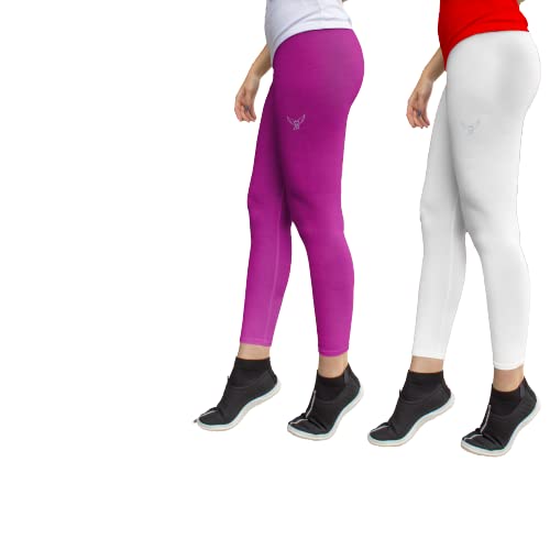 Women’s Ankle fit Leggings with a Composition of Cotton and Lycra with 4 Way Stretch. Feels Soft, Good and Comfort (Pack of 2)